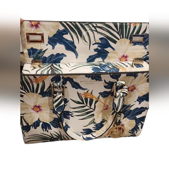 RARE Henri Bendel Floral Print leather tote bag - Picture 12 of 15